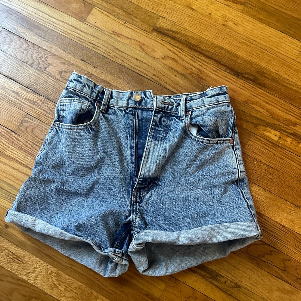High waisted jean shorts